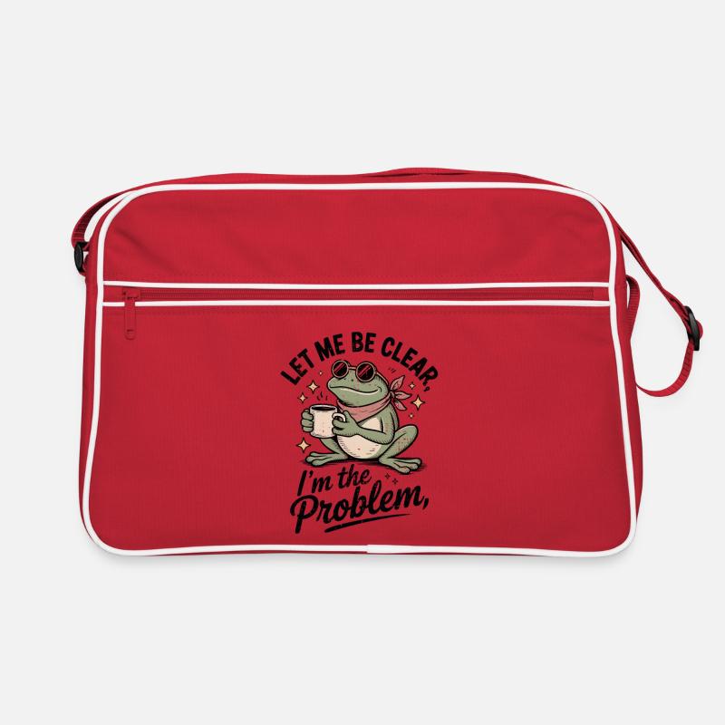 Koffeinhaltiger Frosch: Ich bin das Problem Retro Tasche