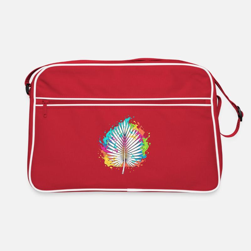Bunte Palmenfächer Farbexplosion Retro Tasche