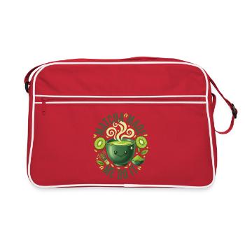 Le matcha m’a fait faire ça drôle, thé vert, amoureux du matcha - Sac Retro - rouge/blanc - Devant