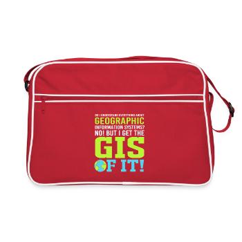 GIS Cartographer Geography Cartography - Retro Bag - red/white - Front