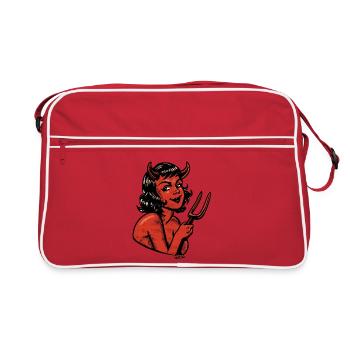 Devil Pinup in Halftone Red - Retro Bag - red/white - Front