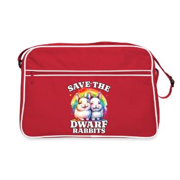 Zwergkaninchen Save Dwarf Rabbit - Retro Bag - red/white - Front