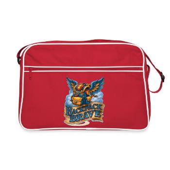 Sac à dos Sac Magique Ailé Courageux - Sac Retro - rouge/blanc - Devant