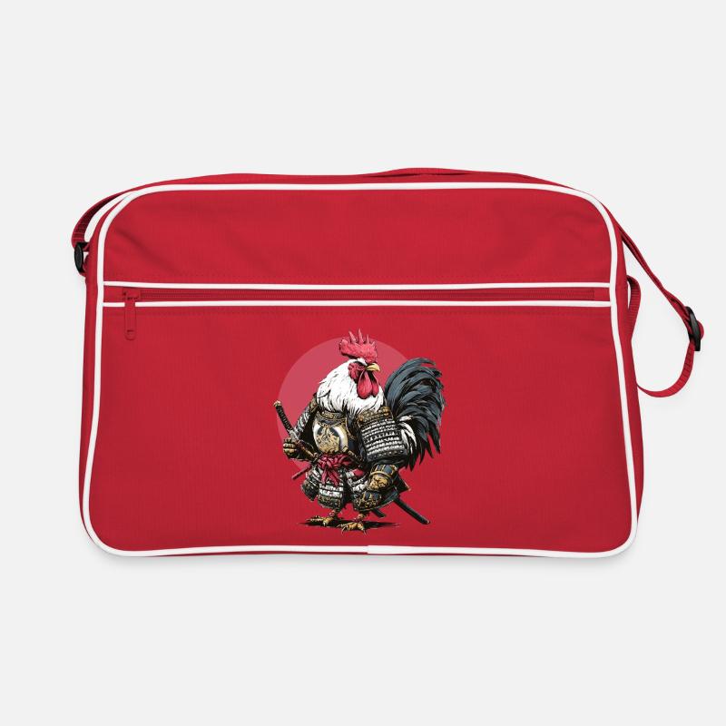 Hahn-Samurai-Rüstung Retro Tasche