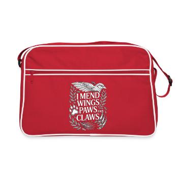Vétérinaire de la faune isolée I Mend Wings Paws et vétérinaire - Sac Retro - rouge/blanc - Devant
