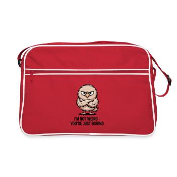  Im Not Weird Youre Just Boring Lustiger Spruch - Retro Tasche - Rot/Weiß - Vorne