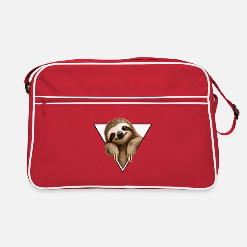 Sloth in triangle design Retro Bag