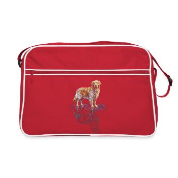 Réflexe aquatique du Golden Retriever - Sac Retro - rouge/blanc - Devant