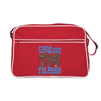Code développeur à distance depuis n’importe quelle technologie à distance - Sac Retro - rouge/blanc - Devant