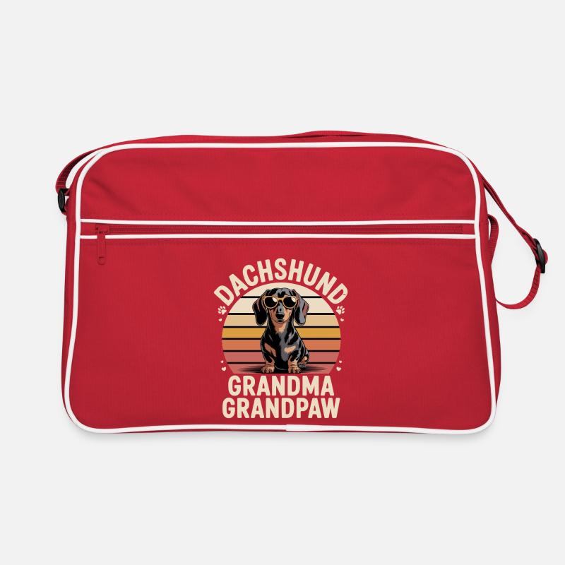 Dackel Oma Opa Retro Tasche