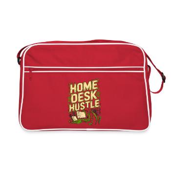 Développeur à distance Home Desk Hustle Codeur à distance - Sac Retro - rouge/blanc - Devant