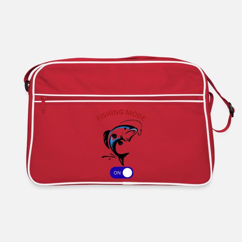 Angelmodus aktiviert Cool Angler Fish Hook Tee Retro Tasche