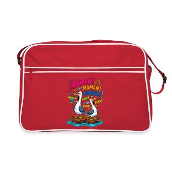 Mouettes Criant Maman Humour Mère - Sac Retro - rouge/blanc - Devant