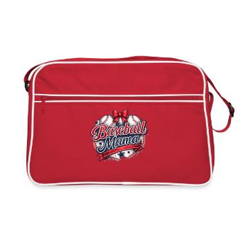 Baseball-Mama: Retro Mama Baseball-Geschenk - Retro Tasche - Rot/Weiß - Vorne