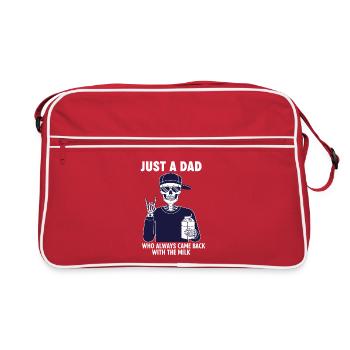 Nur ein Vater, der immer mit der Milch zurückkam - Retro Tasche - Rot/Weiß - Vorne