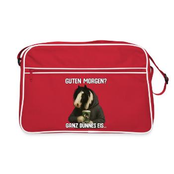 Guten Morgen Ganz Dünnes Eis Tinker Pferd - Retro Tasche - Rot/Weiß - Vorne