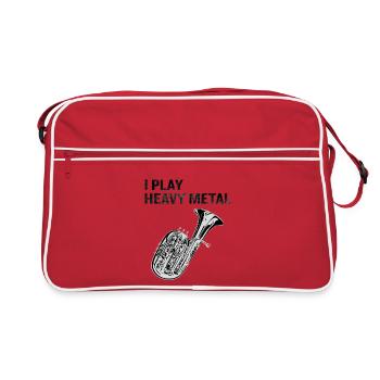 Je joue au festival de cadeaux de tuba heavy metal - Sac Retro - rouge/blanc - Devant