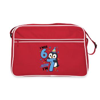 J’avais 6 ans, maintenant j’en ai 7, Pingouin 7. - Sac Retro - rouge/blanc - Devant