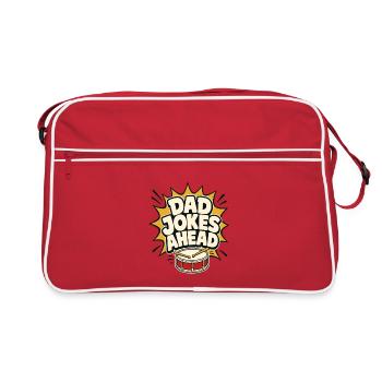 Dad Jokes Ahead Funny Father's Day Dad Humor Gift - Retro Tasche - Rot/Weiß - Vorne