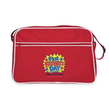 First Father's Day Jokes Activated Dad Humor - Retro Tasche - Rot/Weiß - Vorne