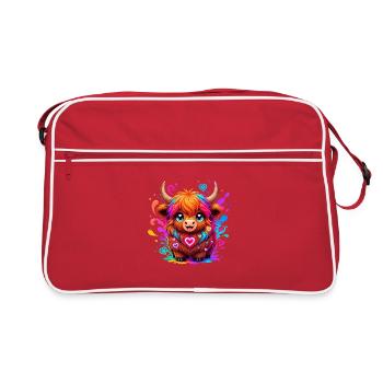 Yak coloré avec du cœur - Sac Retro - rouge/blanc - Devant