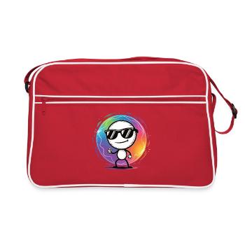Cool Face T-Shirt for Good Mood and Fun - Retro Bag - red/white - Front