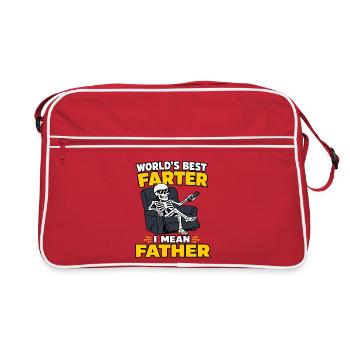 La fête des pères Papa Le meilleur péteur du monde Je veux dire Père - Sac Retro - rouge/blanc - Devant