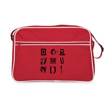 Dortmund Stadt im Ruhrpott, Fußball Stadt - Retro Tasche - Rot/Weiß - Vorne