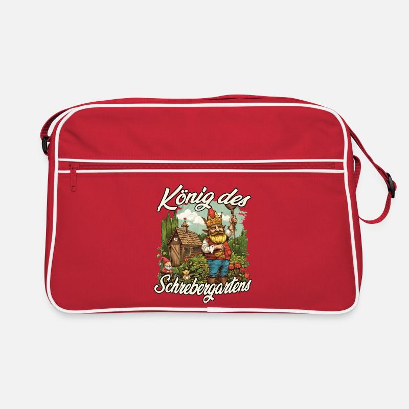Kleingarten Gartenkönig Gartenzwerg Blumenbeet Retro Tasche