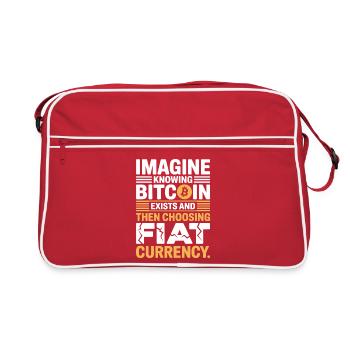 Bitcoin Imaginez savoir que Bitcoin existe crypto BTC - Sac Retro - rouge/blanc - Devant