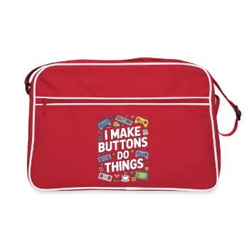 Game Developer I Make Buttons Software Developer - Retro Bag - red/white - Front