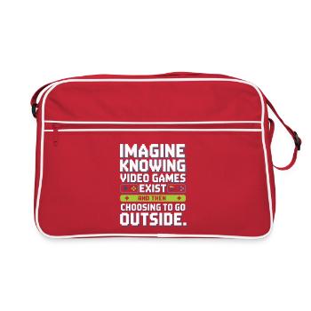 Imagine Video Games Exist PC Gamer Gaming Zocker - Retro Bag - red/white - Front