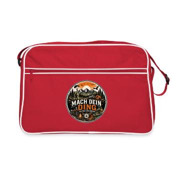Mach Dein Ding: Outdoor Abenteuer - Retro Tasche - Rot/Weiß - Vorne