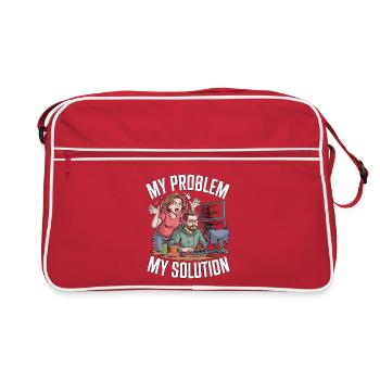 Game Developer My Problem My Pictogram Dad Mom - Retro Bag - red/white - Front