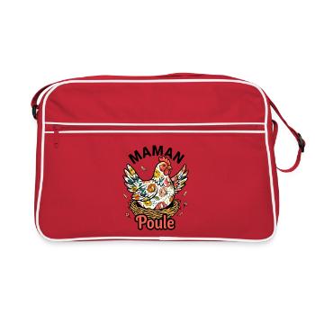 Maman Poule Motif Floral Fête Des Mères - Sac Retro - rouge/blanc - Devant