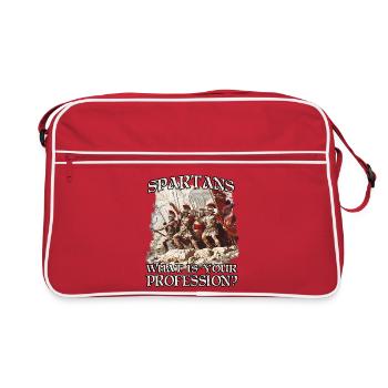Les glorieux guerriers de Sparte, roi Léonidas 300 - Sac Retro - rouge/blanc - Devant