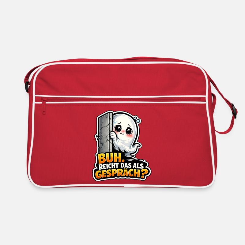Funny Ghost - Retro Tasche - Rot/Weiß