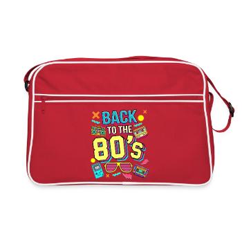 Back to the 80s Neon Retro Motif - Retro Bag - red/white - Front