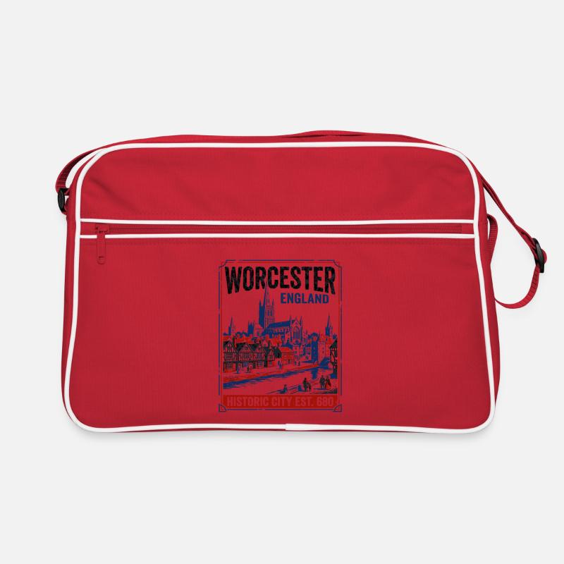 Worcester England Skyline Along River Severn Retro Tasche