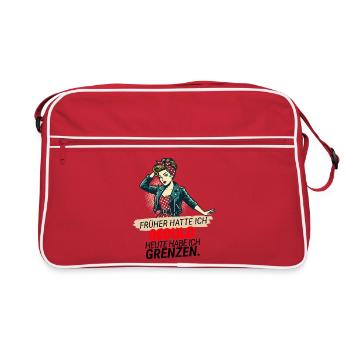 Früher hatte ich Geduld - Retro Tasche - Rot/Weiß - Vorne