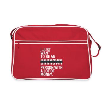 Geld veut juste être une personne inconnue à Money Reich - Sac Retro - rouge/blanc - Devant