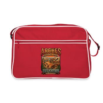 Arches National Park Utah Landschaftsposter Retro - Retro Tasche - Rot/Weiß - Vorne