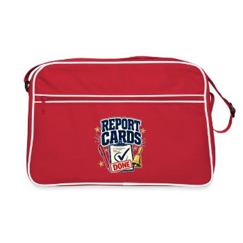 Cadeaux de fin d’année, bulletins d’enseignants drôles faits - Sac Retro - rouge/blanc - Devant