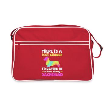Teckel à poil dur - Sac Retro - rouge/blanc - Devant