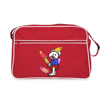 Eisbär Eisbären Eiskrem Eis Kinder Bär  - Retro Bag - red/white - Front