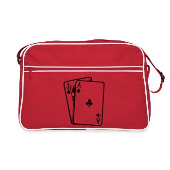 Blackjack Clubs As Jack of Spades Casino - illustration - Sac Retro - rouge/blanc - Devant