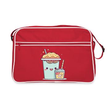 Kawaii drink with sprinkles - Retro Bag - red/white - Front