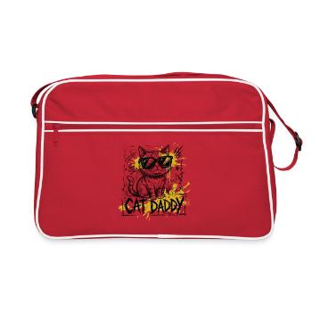 Cat Daddy, Cat Dad, Cat Dad - Retro Bag - red/white - Front