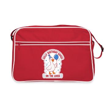Birthday Goose Laughing Sticker - Retro Bag - red/white - Front