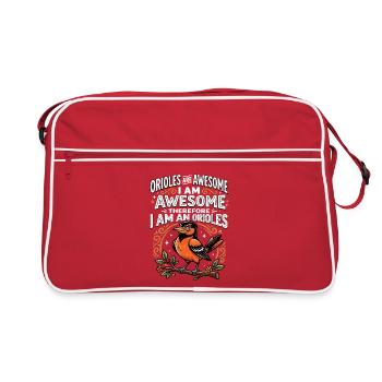 Oriole Stolz Ich bin ein Oriole - Retro Tasche - Rot/Weiß - Vorne